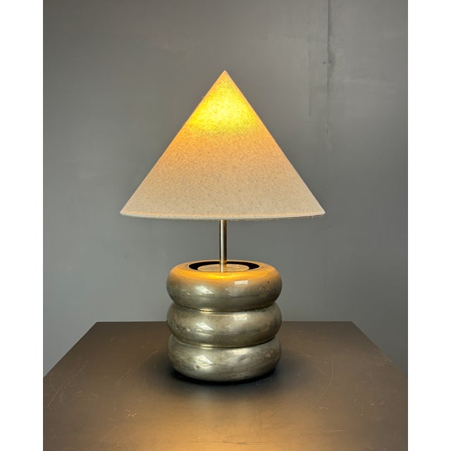 Silver Mid-Century Modern French Silver Plated Table Lamp, 1950s For Sale - Image 8 of 18