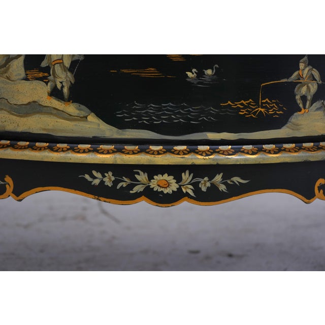 Italian Hand Paint Decorated Chinoiserie Commode Chest For Sale - Image 15 of 17