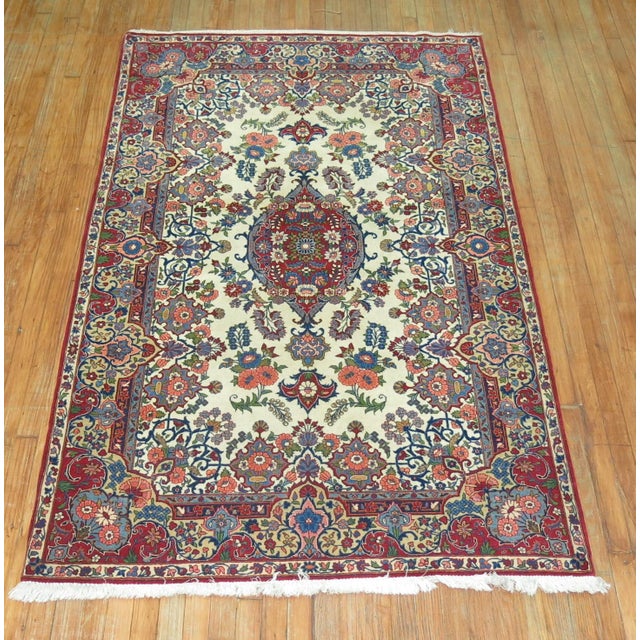 Textile Vintage Kashan Rug Part Of Our Family Collection - 4'5" x 7'2" For Sale - Image 7 of 10