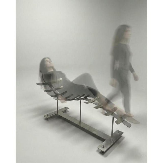 Ossario Chaise Lounge in Mild Steel and Acrylic Coat by Metalmorphosis Studio For Sale - Image 6 of 7
