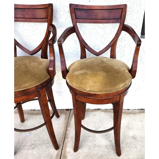 Mid-Century Modern Century Furniture Swivel Bar Stools Set of 4 For Sale - Image 3 of 18