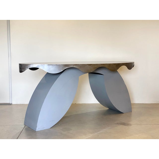 Iron and Steel Console, 1980s For Sale - Image 6 of 18
