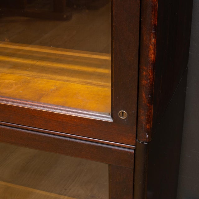 Late 19th Century Late 19th C. Gunn Furniture Co. Mahogany Lawyer's Bookcase c.1899 For Sale - Image 5 of 13