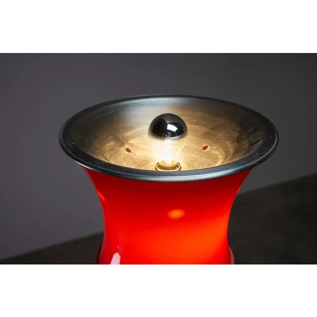 Bamboo Floor Lamp in Red Glass, 1990s For Sale - Image 4 of 9