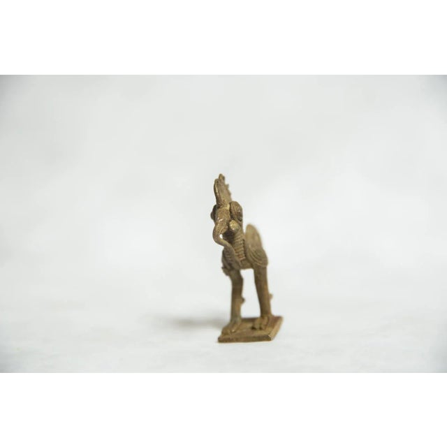 Vintage Dark Rooster Bronze Gold Weight For Sale - Image 4 of 6