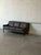 Brown Leather 3 Seater Sofa With Tapered Wood Legs Vintage Mid-Century Modern 1970s For Sale In Los Angeles - Image 6 of 12