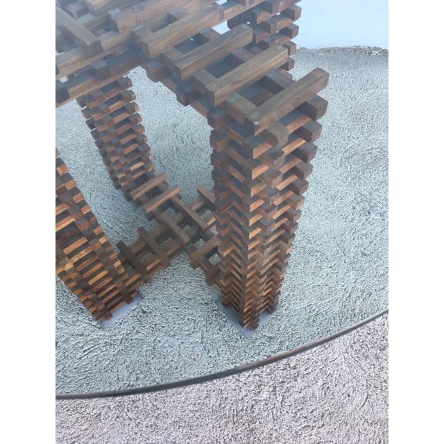Brutalist Stacked Lincoln Log Dining Table Chairish