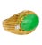 Oval cabochon cut 9.40 carat green Fei Cui Jadeite Jade ring. Grade A untreated jade with excellent color and luster....
