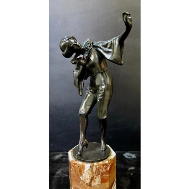 Art Deco Vintage Art Deco Period Bronze & Marble Sculpture For Sale - Image 3 of 10