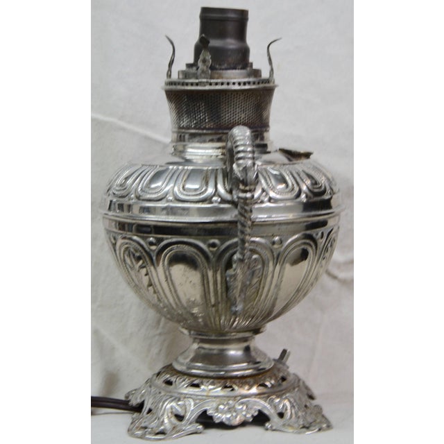 Metal Bradley and Hubbard Converted Rayo Oil Lamp, 1888 For Sale - Image 7 of 13