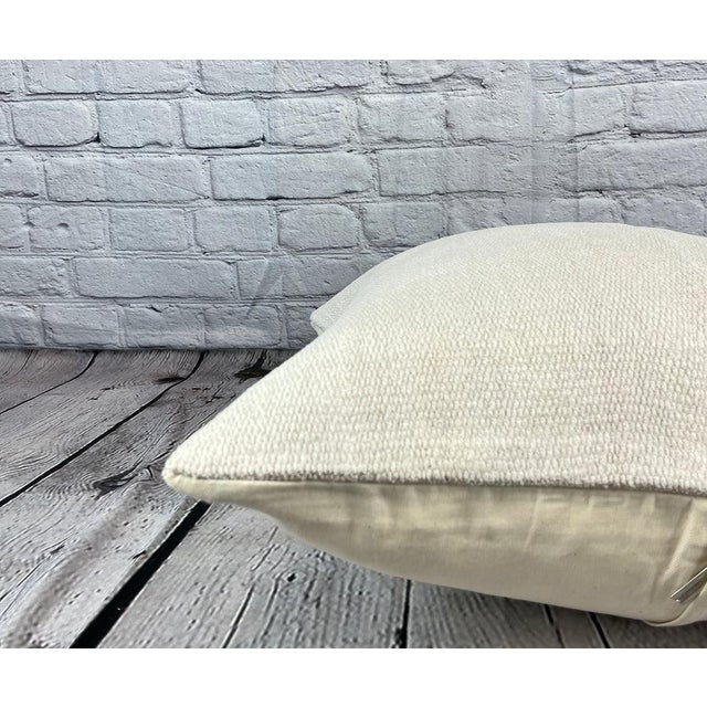 20 x 20 Hemp Pillow Turkish Cushion Natural Grayish White Pillow Cushion Cover For Sale - Image 4 of 4