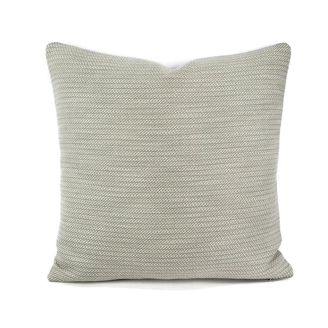 Metal Contemporary Perennials Nit Witty in Nickel Indoor/Outdoor Pillow Cover For Sale - Image 7 of 7