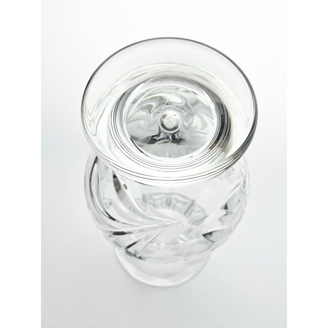 1960s Vintage Nachtmann Footed Presentation Rose Flower Etched Bleikristall Crystal Vase For Sale - Image 9 of 11