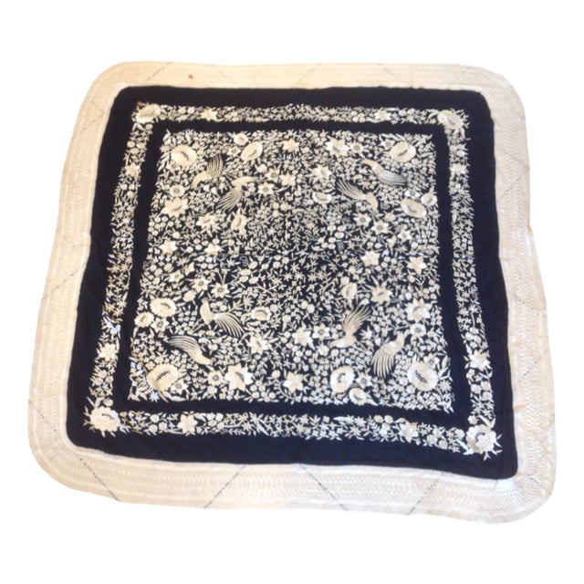 Handmade Embroidered Tablecloth, 1970s For Sale