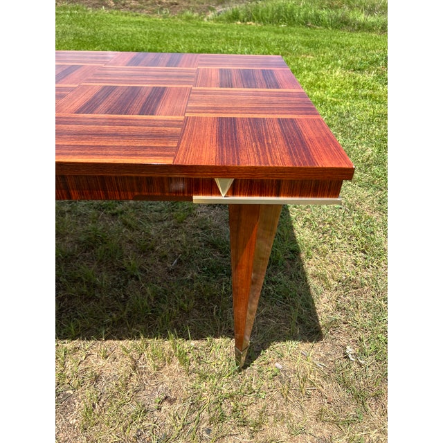 French Mid-Century Modern 1950's Macassar Dining Table For Sale - Image 9 of 12