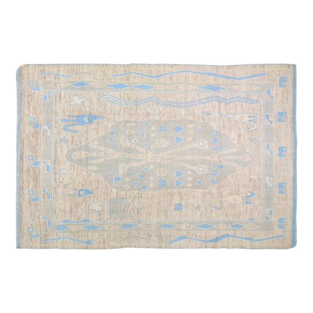 1960s Vintage Anatolian Oushak Handmade Hand Knotted Rug With Natural Colors,8'2"x12'5" For Sale