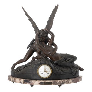 Amour et Psyche Table Clock, 19th Century For Sale