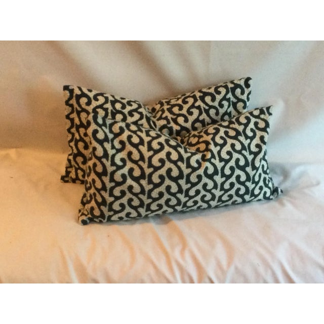 Textile Wavy Stitched Designer Pillows- Set of 2 For Sale - Image 7 of 7