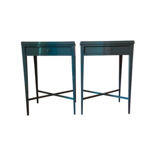 Grey/Blue Side Tables - Pair For Sale
