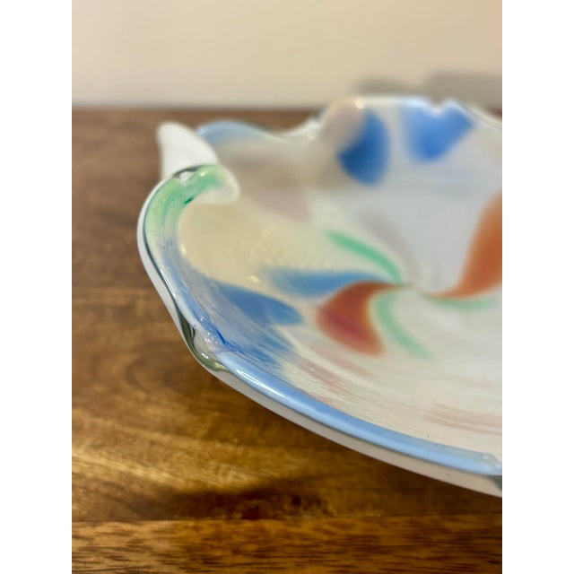 Italian Vintage Murano Seashell Art Glass Bowl, Italian Cased Glass Catchall Dish For Sale - Image 3 of 7