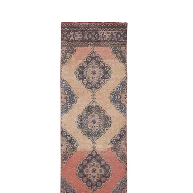 1960s Turkish Oushak Extra Long and Wide Runner - Stair Tread 2'8'' X 15'8'' 31" x 264" /86 x 482 Cm Hand woven with high...