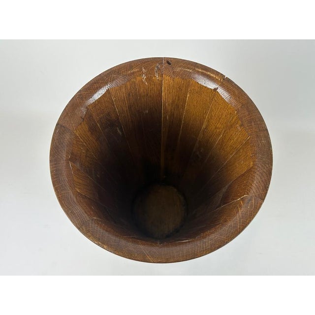 Vintage Oak and Brass Umbrella Stand, 1960s For Sale - Image 6 of 11