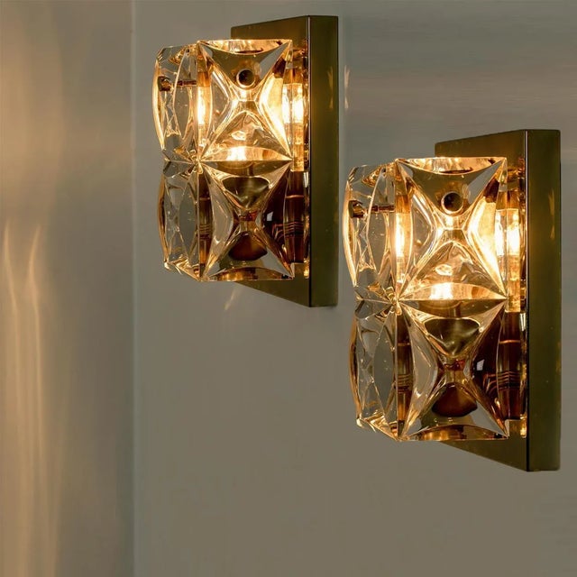 Crystal Glass Wall Light Fixtures from Bakalowits & Söhne for Kinkeldey, 1970s, Set of 2 For Sale - Image 9 of 13