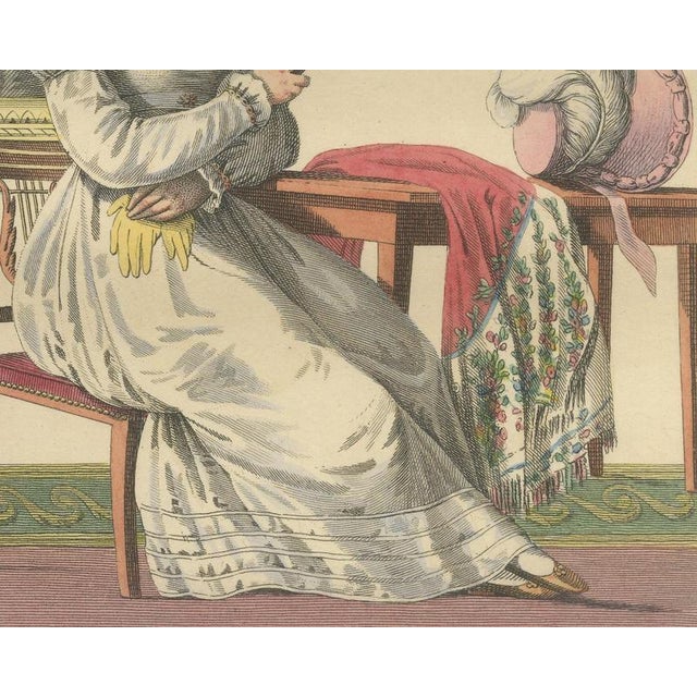 Maaskamp, North Holland Lady in Her Drawing Room, Dutch Costume, 1820, Engraving For Sale - Image 6 of 9