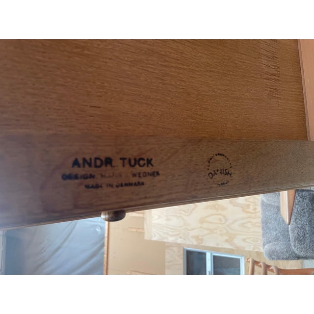 Brown Oak Desk by Hans Wegner for Andreas Tuck, Denmark, 1953 For Sale - Image 8 of 11