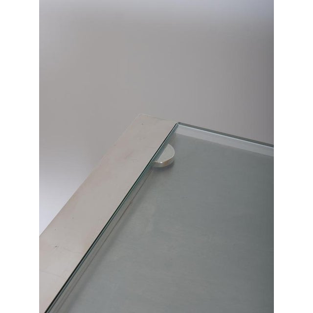 Brushed Steel Desk attributed to Raymond Cohen for Cohray, France, 1970s For Sale - Image 14 of 17