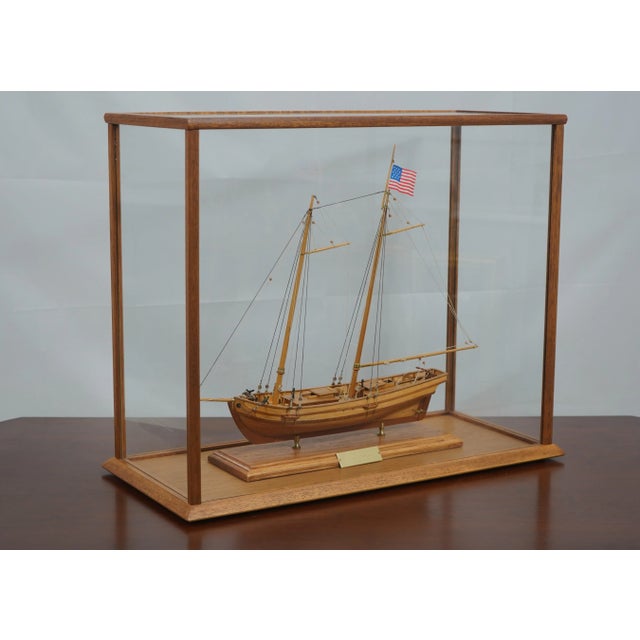 Virginia Pilot Boat Tall Ship Model in Glass Case For Sale - Image 4 of 12