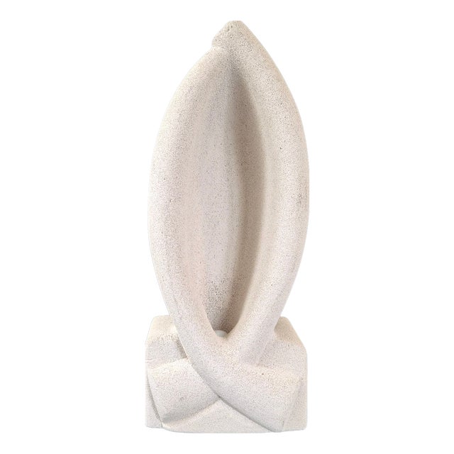 Vintage Ruban and Light Stone Table Lamp by Galisson Tormos, 1970s For Sale