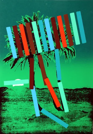 "Green Palm" Working Proof Print by Menashe Kadishman