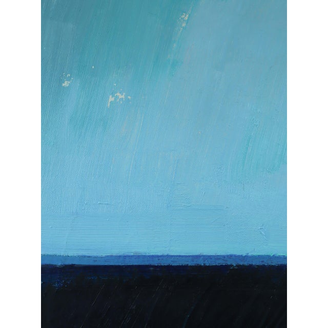 1973 Modernist 'Blue Divide' Vintage Swedish Original Abstract Landscape Oil Painting, Framed For Sale - Image 11 of 14