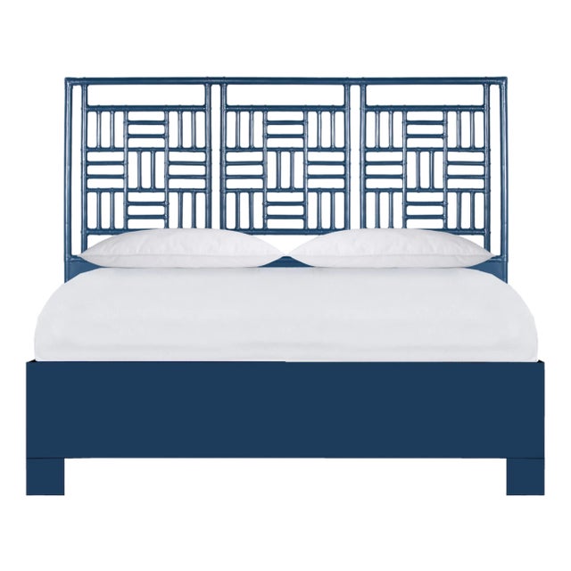 Finn Platform Bed King - Navy For Sale