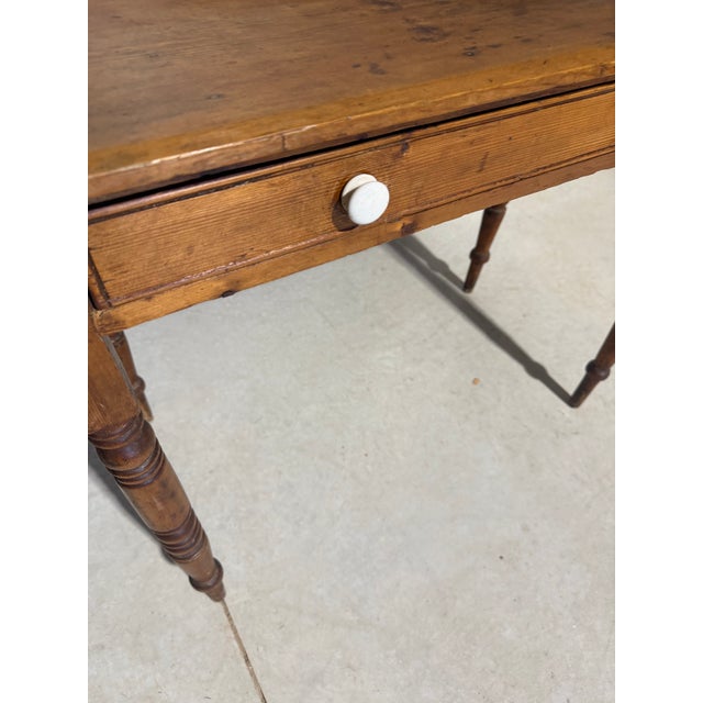 Antique Pine Wash Stand / Desk With Drawer and Lip From England For Sale - Image 11 of 18