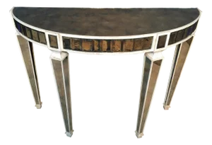 Mirrored Demi-Lune Console Table By Amy Howard