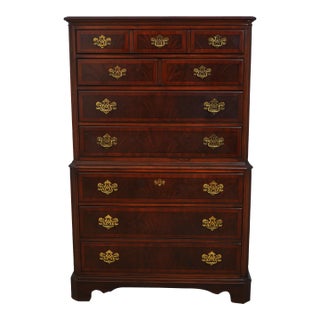 Drexel Mahogany Chippendale Style High Chest For Sale