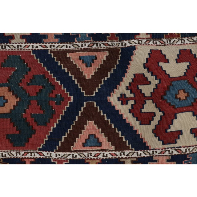 Antique Russian Tribal Bag Kilim With Geometric Patterns - Rug & Kilim For Sale In New York - Image 6 of 8