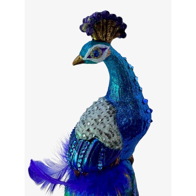 2010s Jay Strongwater Peacock Tree Topper in Original Box For Sale - Image 5 of 9