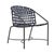 Brown Jordan Kantan Aluminum Vinyl Arm Chair, Textured Pewter frame with Marine fabric For Sale - Image 12 of 12