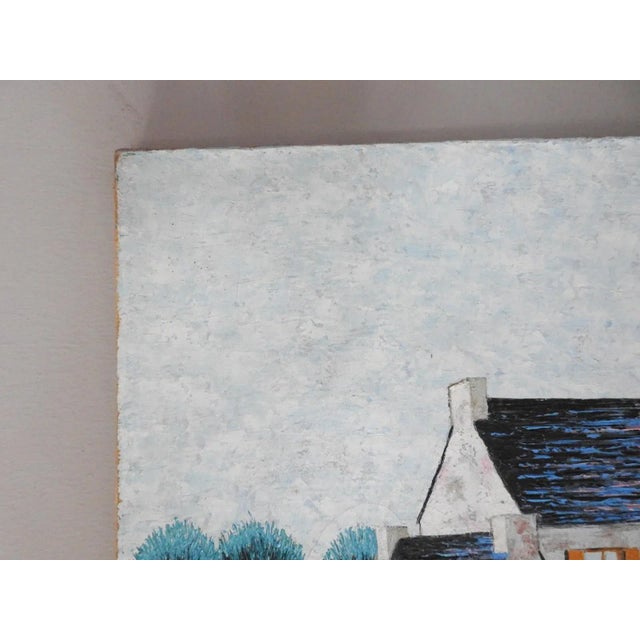 French Mid 20th Century French Harbor Painting For Sale - Image 3 of 10