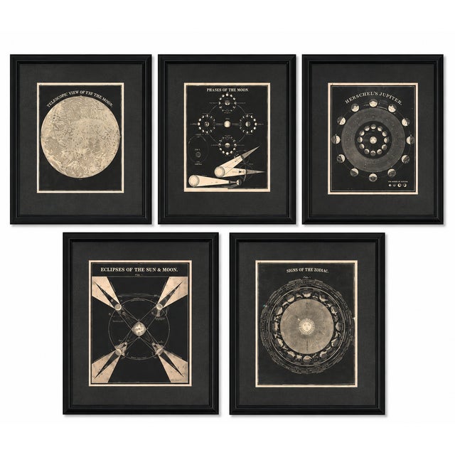 Wood 1848 Asa Smith Illustrated Astronomy – Complete 30-Plate Framed Original Celestial Gallery Wall For Sale - Image 7 of 9