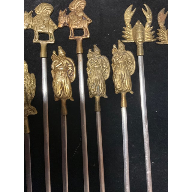 Mid 20th Century Mid 20th Century One Set of 18 Vintage Brass Turkish BBQ Skewers For Sale - Image 5 of 11