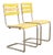 Stackable Yellow Model 1023 Garden Chair Set in Galvanized Steel Tubing and Wooden Slats by Embru, 1934, Set of 2 For Sale