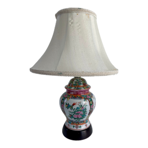 Vintage Chinese Porcelain Famille Rose Ginger Jar Table Lamp