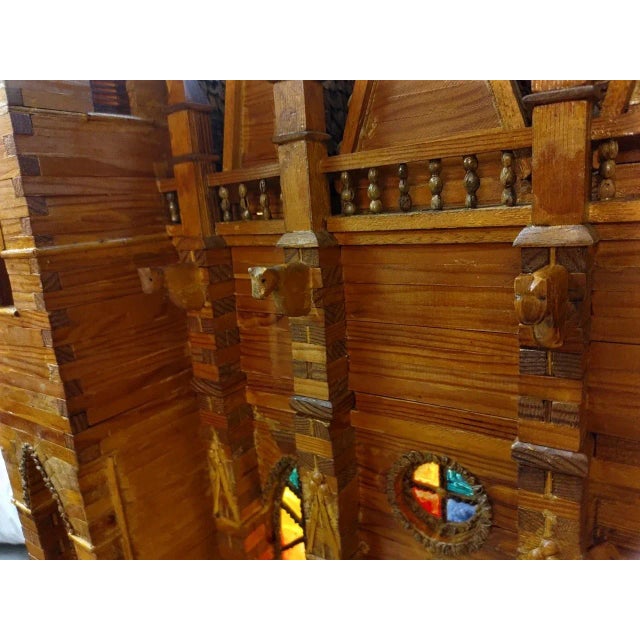 Wood 1950s Vintage French Folk Art Church For Sale - Image 7 of 13