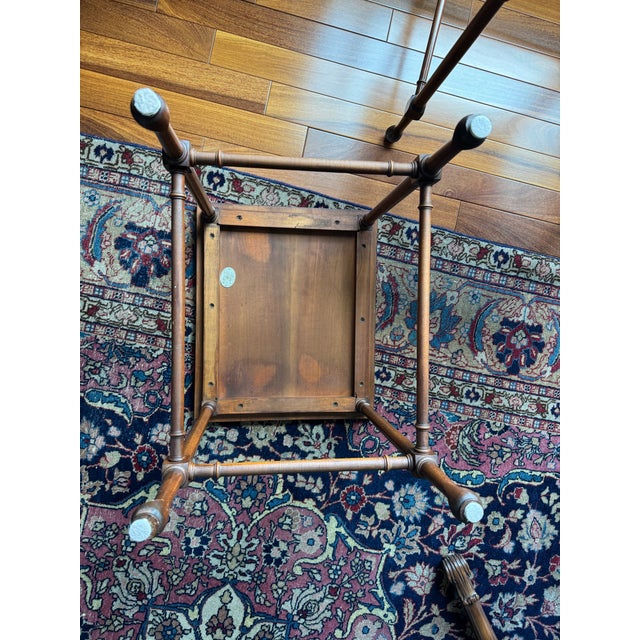Wood Baker Furniture English Regency Walnut and Burl Wood Parquet Top Nesting Tables, Pair For Sale - Image 7 of 12