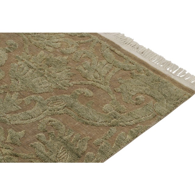 2010s Rug & Kilim’s European Style Runner in Beige With Green Floral Patterns For Sale In New York - Image 6 of 7