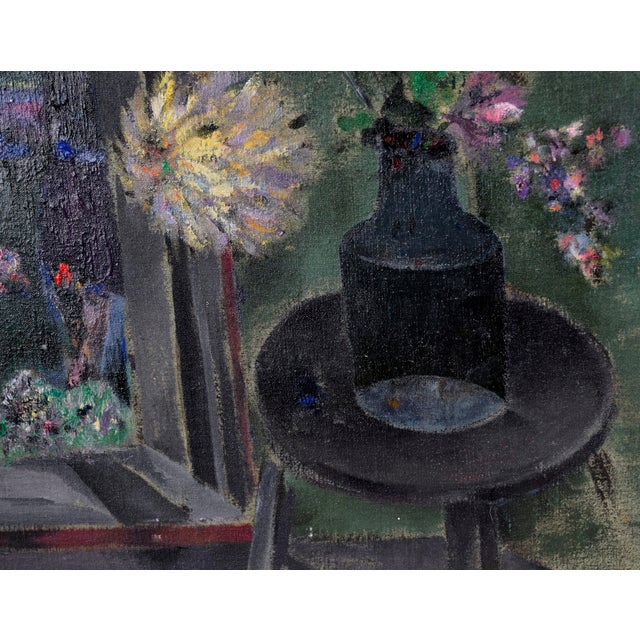 Abstract Vase at Dusk - Expressionist Still Life Original Oil Painting by Wright For Sale - Image 3 of 6